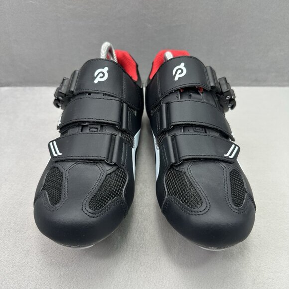 Peloton PL-SH-02 Womens Size 38 (US 7) Cycling Shoes Spin Bike Black White Red - Picture 2 of 8